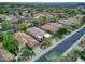 Overhead view showcasing the neatly planned residential community, surrounding trees and well-maintained streets at 8235 E Sierra Pinta Dr, Scottsdale, AZ 85255