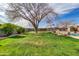 This home features a well-maintained yard with green grass and mature trees at 2017 E Willis Rd, Gilbert, AZ 85297