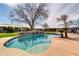 The backyard features a private pool with waterfall and mature landscaping at 2017 E Willis Rd, Gilbert, AZ 85297