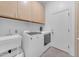 Efficient laundry room featuring top load washer, dryer, utility sink, and ample storage at 3060 N Ridgecrest -- # 200, Mesa, AZ 85207