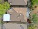 Overhead aerial shot reveals patio living space with landscaping and a tile roof at 32868 N 69Th St, Scottsdale, AZ 85266