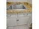 Utility sink with polished nickel faucet and white cabinet offers a functional workspace at 32868 N 69Th St, Scottsdale, AZ 85266