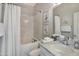 Bathroom featuring a tub, shower, vanity, and toilet with modern fixtures and lighting at 16600 N Thompson Peak Pkwy # 2050, Scottsdale, AZ 85260