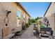 Backyard with an outdoor shower and garden at 22302 E Russet Rd, Queen Creek, AZ 85142