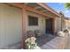 Inviting front porch with decorative brick accents, seating, and stylish entryway at 232 W San Angelo St, Gilbert, AZ 85233