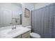 Well-lit bathroom with a shower and stylish vanity with framed motivational sign at 2969 E Trigger Way, Gilbert, AZ 85297