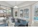Bright dining area with sliding doors to a covered patio and pool views at 3528 N Crystal Ln, Avondale, AZ 85392