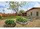 Spacious backyard featuring metal planters, gravel, grass, patio and covered porch for outdoor living at 8626 E Windsor Ave, Scottsdale, AZ 85257