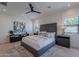 Beautiful main bedroom features a ceiling fan, recessed lights, and a neutral color palette at 3010 E Glenrosa Ave, Phoenix, AZ 85016