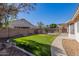 Well-maintained backyard with artificial turf, hardscape, and privacy fencing at 8757 W El Caminito Dr, Peoria, AZ 85345