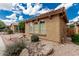 A close-up of a home's exterior featuring desert landscaping and appealing architectural details at 3940 E Geronimo St, Gilbert, AZ 85295
