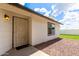 Home entrance with decorative security door, gravel landscaping, and a welcoming 'hello' mat at 4319 E Contessa St, Mesa, AZ 85205