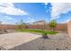 The backyard features a small patch of grass, a stone patio and perimeter, and a block wall at 5312 W Hardtack Trl, Laveen, AZ 85339