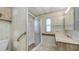 A functional bathroom with a shower, single sink vanity, and medicine cabinet at 8103 E Southern Ave # 268, Mesa, AZ 85209
