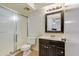 Well-maintained bathroom with a shower-tub combo, vanity, and neutral color scheme at 8827 N New World Dr, Glendale, AZ 85302