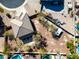 Aerial view showcasing property lot and neighborhood features, including nearby pools at 1849 S 225Th Dr, Buckeye, AZ 85326