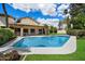 Stunning pool view from the backyard featuring pristine landscaping and blue water at 1905 N Calle Maderas --, Mesa, AZ 85213