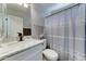 Bright bathroom with a modern vanity, new fixtures, and updated shower curtain at 2101 S Meridian Rd # 146, Apache Junction, AZ 85120