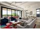 Inviting living room with patio views, a cozy seating area, and modern decor at 37200 N Cave Creek Rd # 1034, Scottsdale, AZ 85262