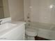 Clean bathroom features a combination bathtub and shower with a single sink vanity at 4514 N 198Th Ln, Litchfield Park, AZ 85340