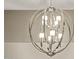 Modern silver chandelier with light bulbs at 8220 E Mohawk Ln, Scottsdale, AZ 85255