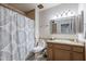 Bathroom with a vanity, toilet and shower-tub combination at 9451 E Becker Ln # 2004, Scottsdale, AZ 85260