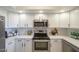 Bright kitchen presents white cabinets, quartz countertops, and stainless steel appliances at 12222 N Paradise Vlg S Pkwy # 237, Phoenix, AZ 85032