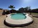 Backyard pool with a palm tree on a sunny day at 12571 W Clarendon Ave, Avondale, AZ 85392