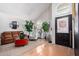 Bright living room boasts high ceilings, lots of natural light and modern decor at 288 E Baylor Ln, Gilbert, AZ 85296