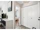 Hallway with closet and a view into a bedroom with an ensuite bath at 6335 E Brown Rd # 1084, Mesa, AZ 85205