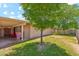 Side yard featuring mature tree providing shade, along with access to the covered patio and backyard at 8202 E Coolidge St, Scottsdale, AZ 85251