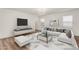 Bright living area with a light gray chevron rug, modern furniture, and natural lighting from large windows at 951 E Jacob St, Chandler, AZ 85225