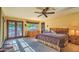 Spacious main bedroom with a king bed, ensuite bathroom, and access to the outdoor living area at 12646 N 80Th Pl, Scottsdale, AZ 85260