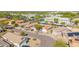A high-angle shot of a Gathering-friendly neighborhood, featuring pools and desert-style landscaping at 21605 N 48Th Pl, Phoenix, AZ 85054