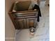 Bathroom vanity with dark wood cabinets and marble tile floors at 35662 N Creekside Ln, Queen Creek, AZ 85144