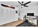 Bedroom/office with hardwood floors, ceiling fan, and unique design at 3820 N 30Th St, Phoenix, AZ 85016
