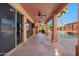 Spacious covered patio overlooking the pool and landscaped backyard at 4055 N Recker Rd # 71, Mesa, AZ 85215