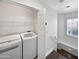 Bright laundry room with modern appliances and ample shelving for storage at 5015 E Cheyenne Dr # 14, Phoenix, AZ 85044
