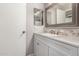 Bathroom featuring vanity with mirror, neutral colors, and modern sink at 1060 S Florence Dr, Mesa, AZ 85208