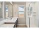 Bathroom featuring a single sink, modern fixtures, and glass door shower at 12538 E Pivot Peak --, Gold Canyon, AZ 85118