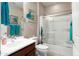 Clean bathroom features a combination shower and tub with tile surround and a single sink vanity at 20523 N 267Th Ln, Buckeye, AZ 85396