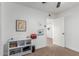 Inviting bedroom with open door and built-in shelving, perfect for organization and personal touch at 2109 W El Alba Way, Chandler, AZ 85224