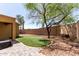 Backyard featuring artificial turf, gravel, mature landscaping, and block wall at 34710 N 27Th Ave, Phoenix, AZ 85086