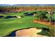 Beautiful aerial view of a well-manicured golf course featuring sand traps and lush green fairways at 3841 E Patrick Ln, Phoenix, AZ 85050
