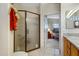 Bathroom includes a stand up shower with glass doors at 16450 E Ave Of The Fountains -- # 14, Fountain Hills, AZ 85268