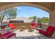Relaxing covered patio with outdoor seating and scenic views at 16450 E Ave Of The Fountains -- # 14, Fountain Hills, AZ 85268