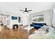 Bright living room with hardwood floors and modern, stylish furniture at 2232 E Karen Dr, Phoenix, AZ 85022