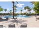 Stunning pool area with palm trees, lounge chairs, and a clear blue pool, perfect for relaxation at 26733 W Melinda Ln, Buckeye, AZ 85396