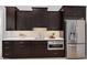 Close-up of modern kitchen featuring dark cabinets, stainless steel appliances and light countertops at 4547 S Banning Dr, Gilbert, AZ 85297