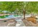Scenic view of a tranquil pond surrounded by walking paths and lush greenery at 6535 E Superstition Springs Blvd # 146, Mesa, AZ 85206